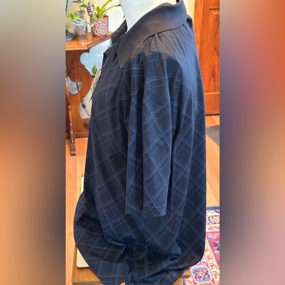 NWT Jos. A. Bank Men’s Leadbetter Golf Performance Polo Shirt Black Plaid XL - Picture 5 of 14